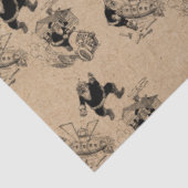 Grappig kerstrecro Santa Kraft Pattern Tissuepapier (Detail)