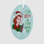 Grappig kerstrecro Woman Drink Rum Holiday Ornament (voorkant)