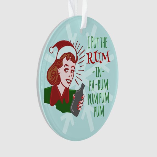 Grappig kerstrecro Woman Drink Rum Holiday Ornament (voorkant)