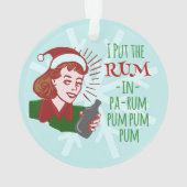 Grappig kerstrecro Woman Drink Rum Holiday Ornament (achterkant)
