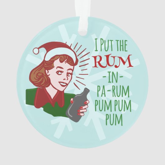 Grappig kerstrecro Woman Drink Rum Holiday Ornament (achterkant)