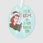Grappig kerstrecro Woman Drink Rum Holiday Ornament (voorkant)