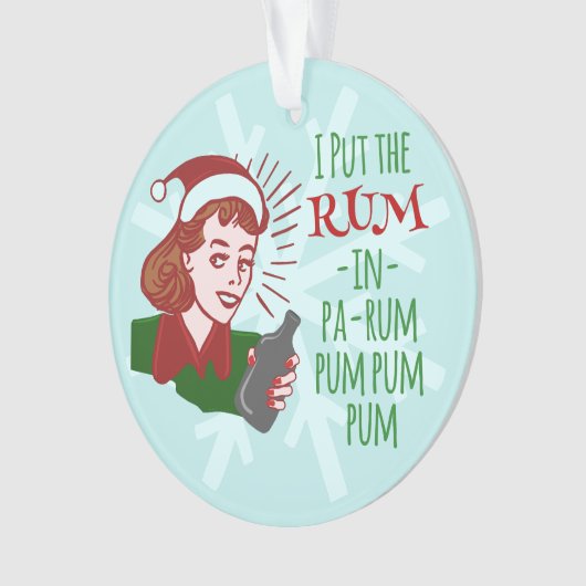 Grappig kerstrecro Woman Drink Rum Holiday Ornament (voorkant)