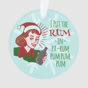 Grappig kerstrecro Woman Drink Rum Holiday Ornament