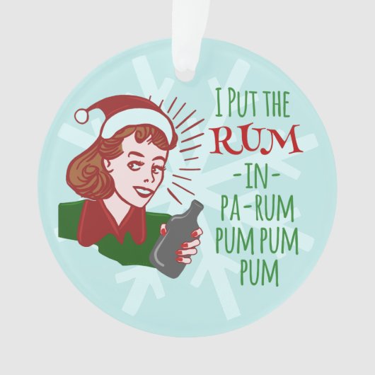Grappig kerstrecro Woman Drink Rum Holiday Ornament (voorkant)