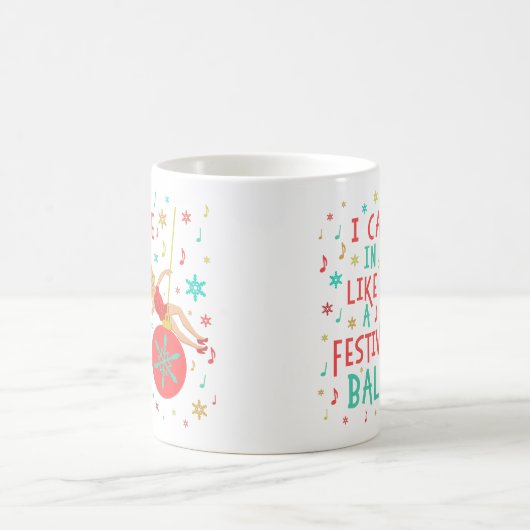 Grappig kerstrecro Woman op feestelijke kerstbal Koffiemok (Center)