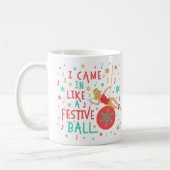 Grappig kerstrecro Woman op feestelijke kerstbal Koffiemok (Links)