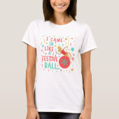 Grappig kerstrecro Woman op feestelijke kerstbal T-shirt (Voorkant)