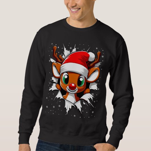 Grappig Kerstrendier Rudolph Trui (Voorkant)
