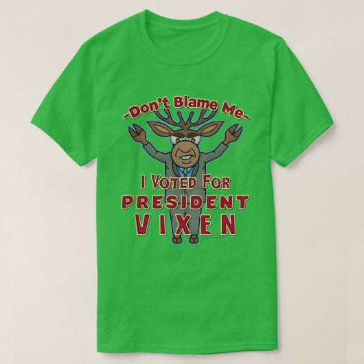 Grappig kerstrendierlijk President Vixen politiek T-shirt (Design voorkant)