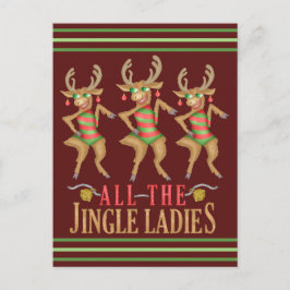 Grappig kerstrendiertje Alle dames van de Jingle Briefkaart