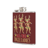 Grappig kerstrendiertje Alle dames van de Jingle Heupfles (Links)