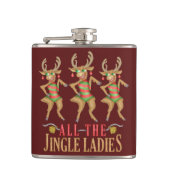 Grappig kerstrendiertje Alle dames van de Jingle Heupfles (Voorkant)