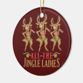 Grappig kerstrendiertje Alle dames van de Jingle Keramisch Ornament (Links)