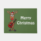 Grappig kerstrendiertje met gitaardeuren deurmat (Voorkant)