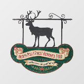 Grappig kerstrendiervoer raamsticker (Vel)