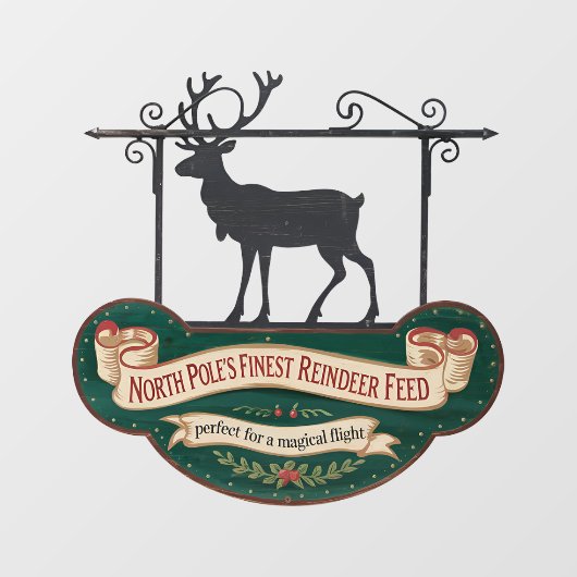 Grappig kerstrendiervoer raamsticker (Vel)