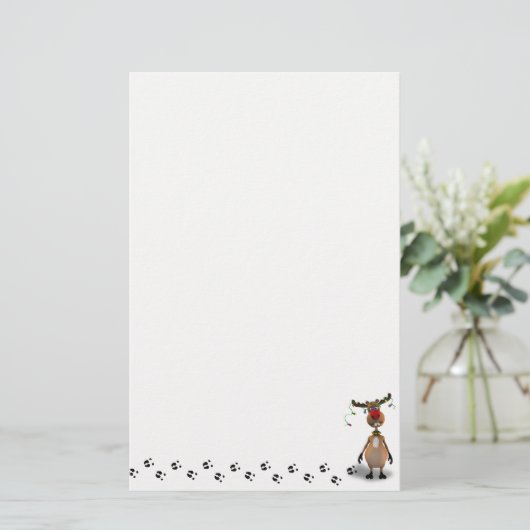 Grappig kerstrood met neus rendier briefpapier (Staand voorkant)