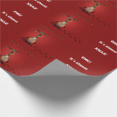 Grappig kerstrood met neus rendier cadeaupapier (Hoek)