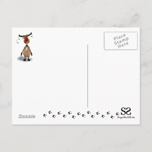 Grappig kerstrood met neus rendier feestdagenkaart (Achterkant)