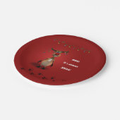 Grappig kerstrood met neus rendier papieren bordje (Gekanteld)