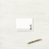 Grappig kerstrood met neus rendier post-it® notes (Op bureau)