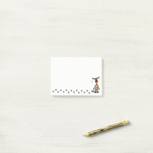 Grappig kerstrood met neus rendier post-it® notes (Op bureau)