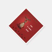 Grappig kerstrood met neus rendier servet (Hoek)