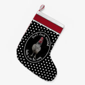 Grappig kerstrooster Black White Stippen Kleine Kerstsok (Voorkant (Hangend))