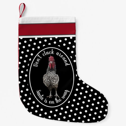 Grappig kerstrooster Black White Stippen Kleine Kerstsok (Voorkant)