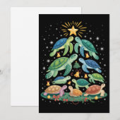 Grappig Kerstschildpad Geschenk Schildpad Kerstboo Kaart (Voorkant / Achterkant)