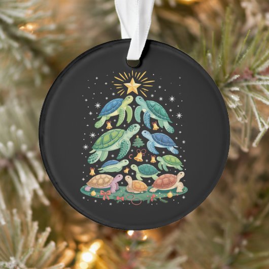 Grappig Kerstschildpad Geschenk Schildpad Kerstboo Ornament (Boom)