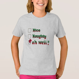 Grappig kerstshirt voor kinderen, Naughty en Nice T-shirt