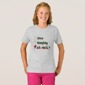 Grappig kerstshirt voor kinderen, Naughty en Nice T-shirt (Voorkant volledig)