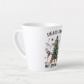 Grappig kerstskelet - dood van binnen maar feestel latte mok (Linkerhoek)