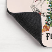 Grappig kerstskelet - dood van binnen maar feestel muismat (Hoek)