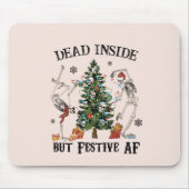 Grappig kerstskelet - dood van binnen maar feestel muismat (Voorkant)