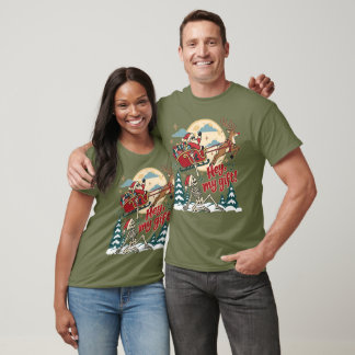 Grappig Kerstskelet Kerstman Arrenslee Rendier T-shirt