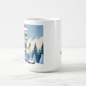 Grappig Kerstskelet op Ski's Koffiemok (Center)
