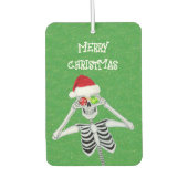 Grappig Kerstskelet Ornament Oogbollen Groen Luchtverfrisser (Voorkant)