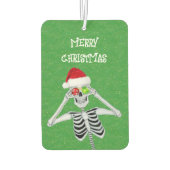 Grappig Kerstskelet Ornament Oogbollen Groen Luchtverfrisser (Achterkant)