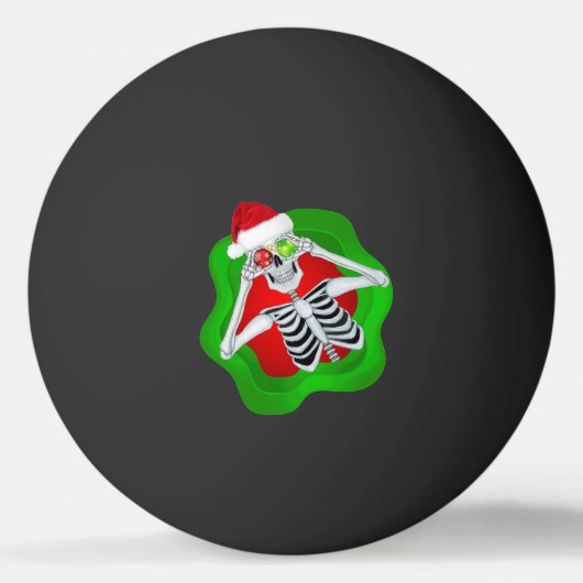 Grappig Kerstskelet Pet Rood Groen Splatter Pingpongbal (Achterkant)