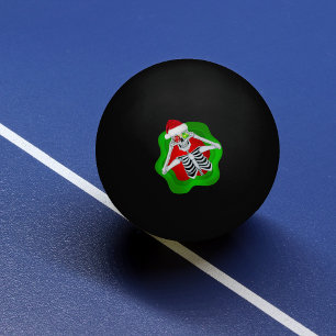 Grappig Kerstskelet Pet Rood Groen Splatter Pingpongbal