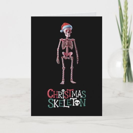 Grappig Kerstskelet Vakantie Kaart (Voorkant)