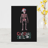 Grappig Kerstskelet Vakantie Kaart (Gele Bloem)