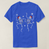 Grappig kerstskeleton met dansende vliegers Chri T-shirt (Design voorkant)