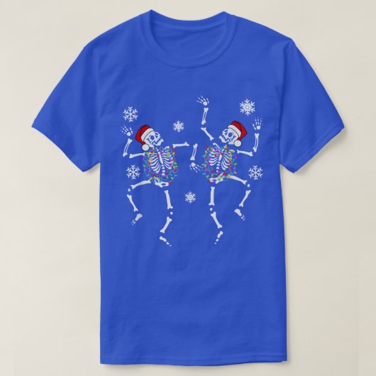 Grappig kerstskeleton met dansende vliegers Chri T-shirt (Design voorkant)
