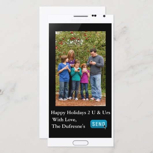 Grappig kerstsms feestdagenkaart (Voorkant / Achterkant)