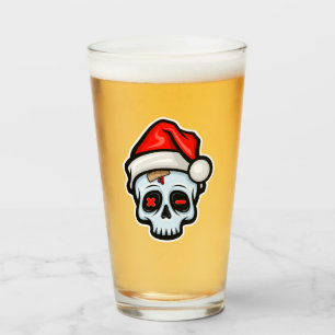 Grappig kerstsschedel, Cartoon stijl Glas