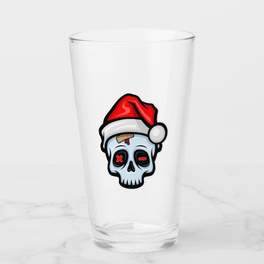 Grappig kerstsschedel, Cartoon stijl Glas (Voorkant)